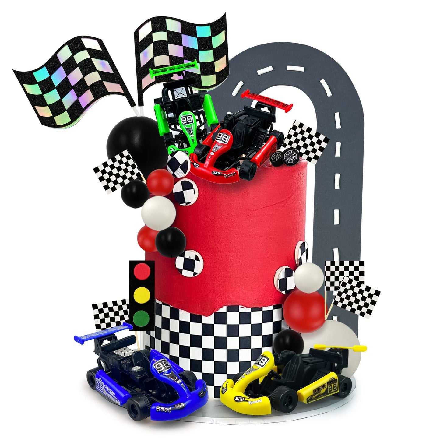 Racing Car Cake Decoration Car Cake Topper Racing Party Favors for Kids Birthday Supplies Baby Shower