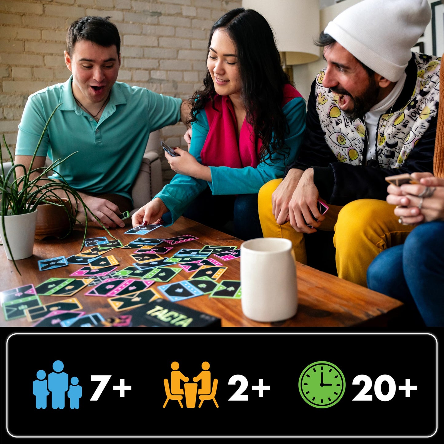 TACTA Card Game, Where Every Card Counts, Fast-Paced Strategic Shape Matching Party Game, Analyze and Optimize to Connect, Cover & Conquer to Win