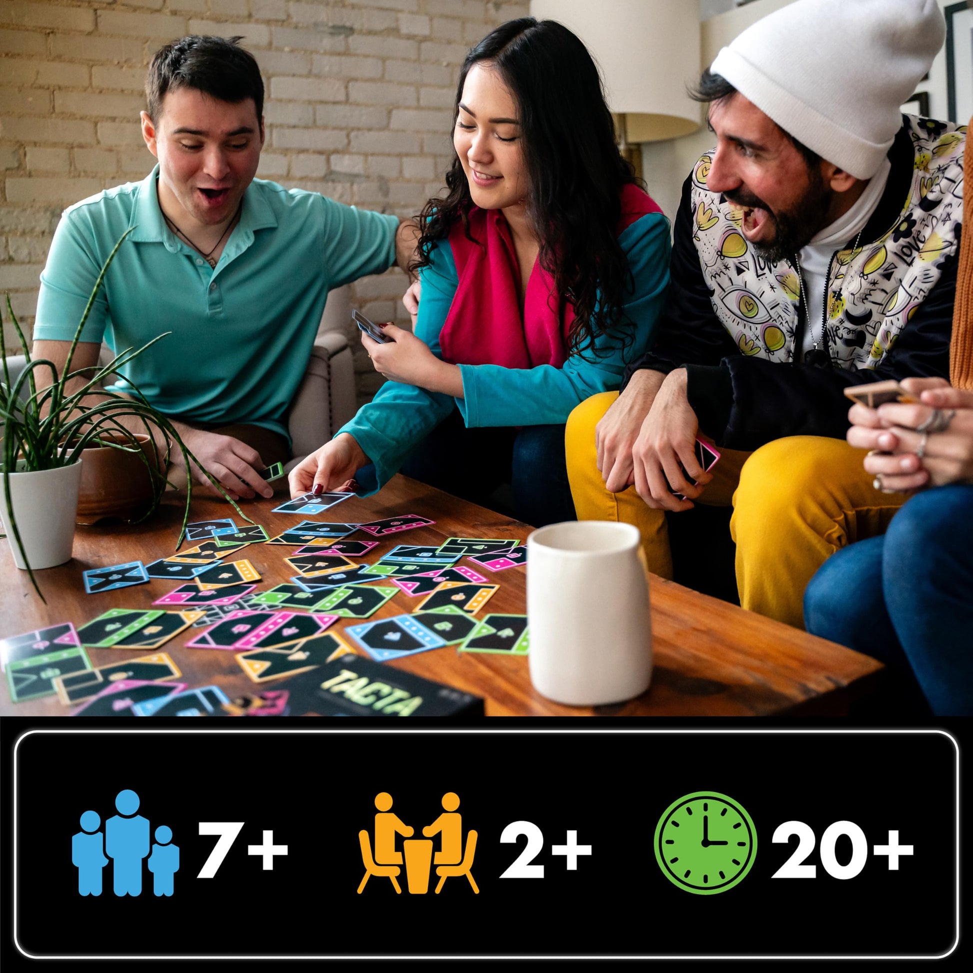 TACTA Card Game, Where Every Card Counts, Fast-Paced Strategic Shape Matching Party Game, Analyze and Optimize to Connect, Cover & Conquer to Win