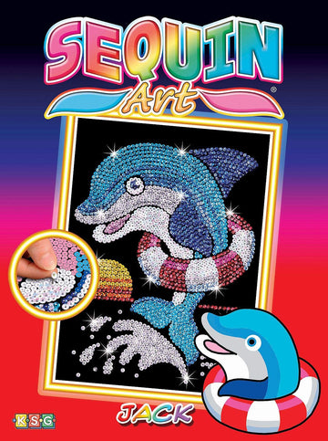 Sequin Art Red, Dolphin, Sparkling Arts and Crafts Picture Kit, Creative Crafts