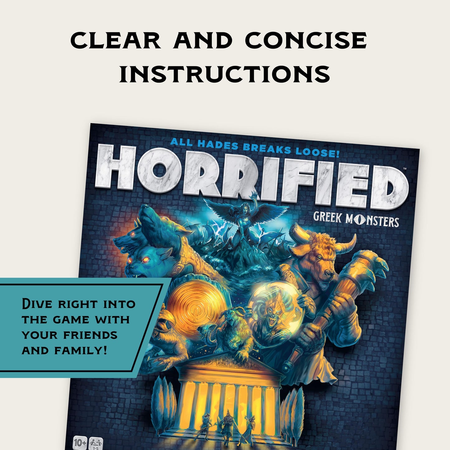 Ravensburger Horrified Games - Greek Monsters - Strategy Board Game - Boost Critical Thinking & Teamwork - Cooperative Gameplay - Unique Monster