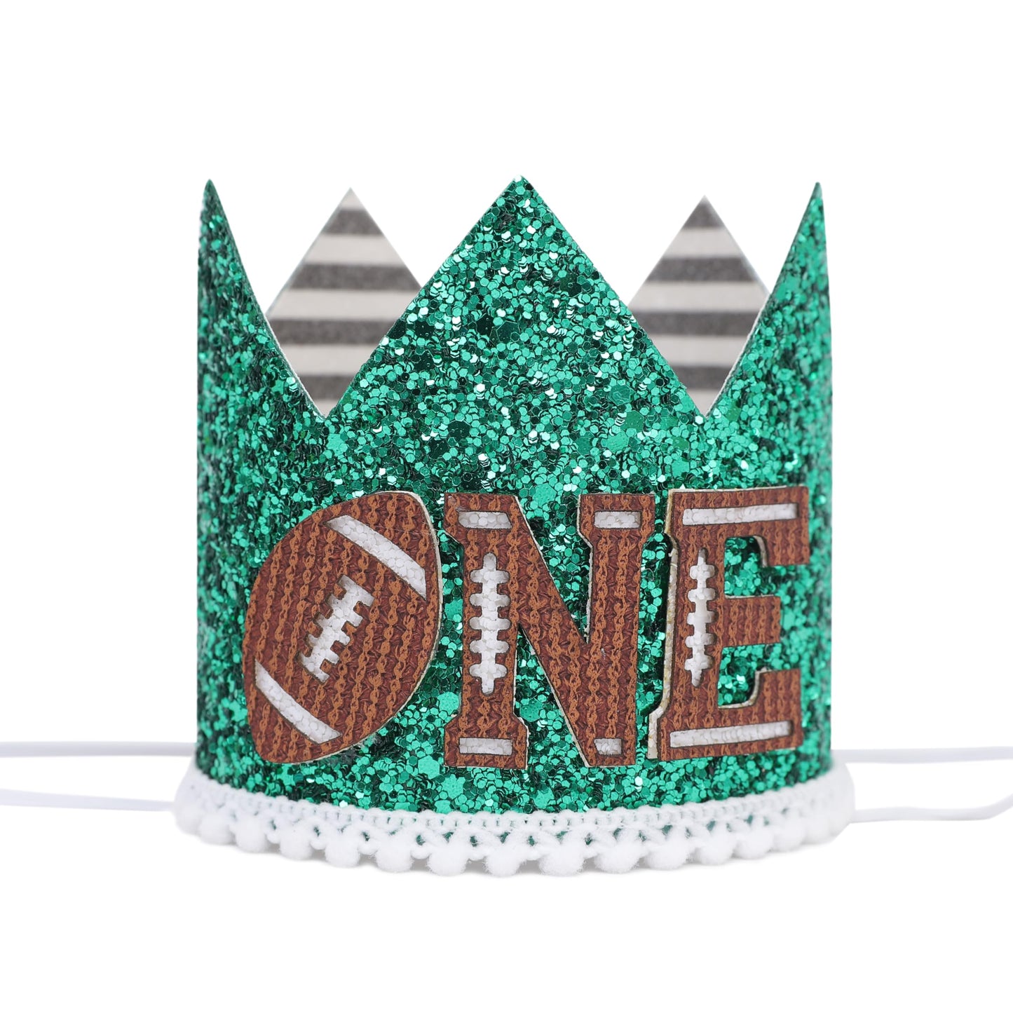 DSAANE Football Theme 1st Birthday Hat for Boys Girls, Sports Party Crown, Baby Shower Decorations, Cake Smash Photo Props, First Year Down