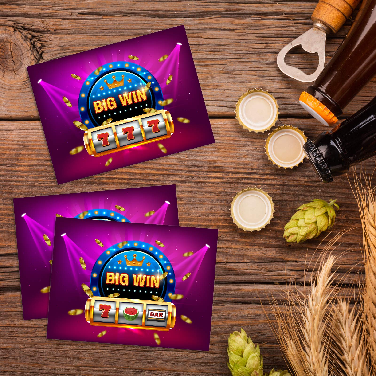 Simimi art Casino Night Party Gambling Scratch Off Game Cards Slot Machine - Business Prize Drawings - Drawing Tickets Raffles - 30 Pack