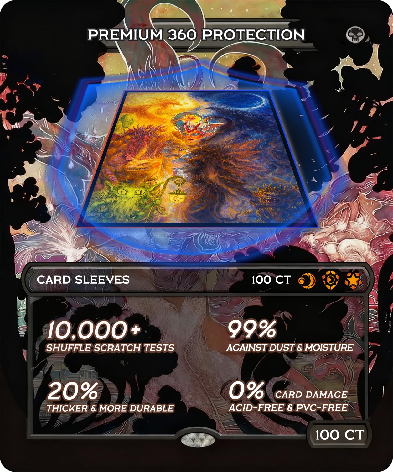 MTG Card Sleeves 100 Pcs Turtles Forever Textured Back Art Sleeves Deck Protector, HD Clear Front & Matte Back, Ultra-Durable, Smooth Shuffle Standard