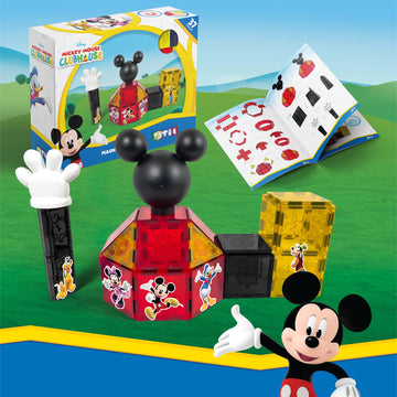 Tytan Toys Official Disney Mickey Mouse Toy Clubhouse Magnetic Tile Set, 37-Piece STEAM Building Toy for Kids 3+, Mickey Mouse Clubhouse Toys