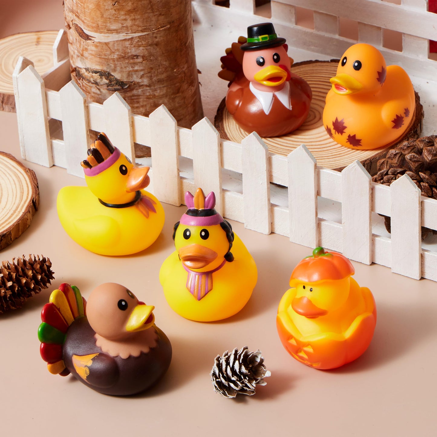 JOYIN 18PCS Thanksgiving Rubber Ducks for Boys Girls Kids & Toddlers, Thanksgiving Party Favor Gifts, Rubber Ducky Bath Toys, Kids Fun Bath Duck Toys