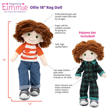 PLUSHIBLE BRIDGING MILES WITH SMILES Soft Plush Baby Doll - 18 Inch Rag Dolls for Girls and Boys, Infants & Babies, My First Plush for 1 Year Old