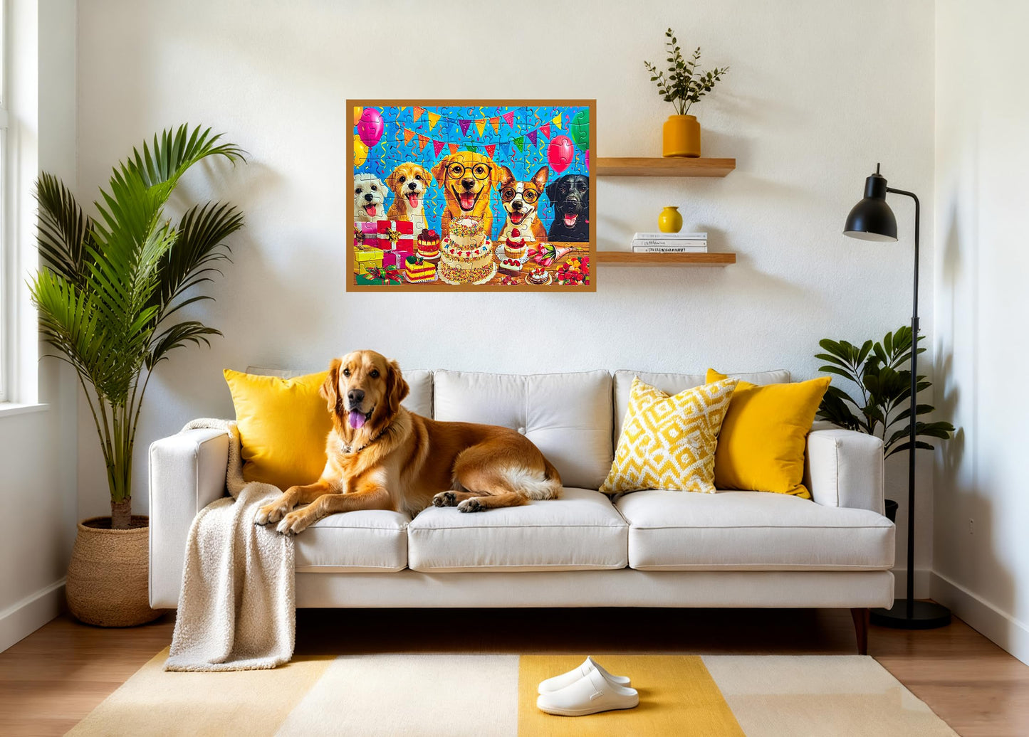 300 Piece Puzzles for Adults Large Piece - Jigsaw Puzzle for Kids 6-8 8-10 - Puppy Birthday Party