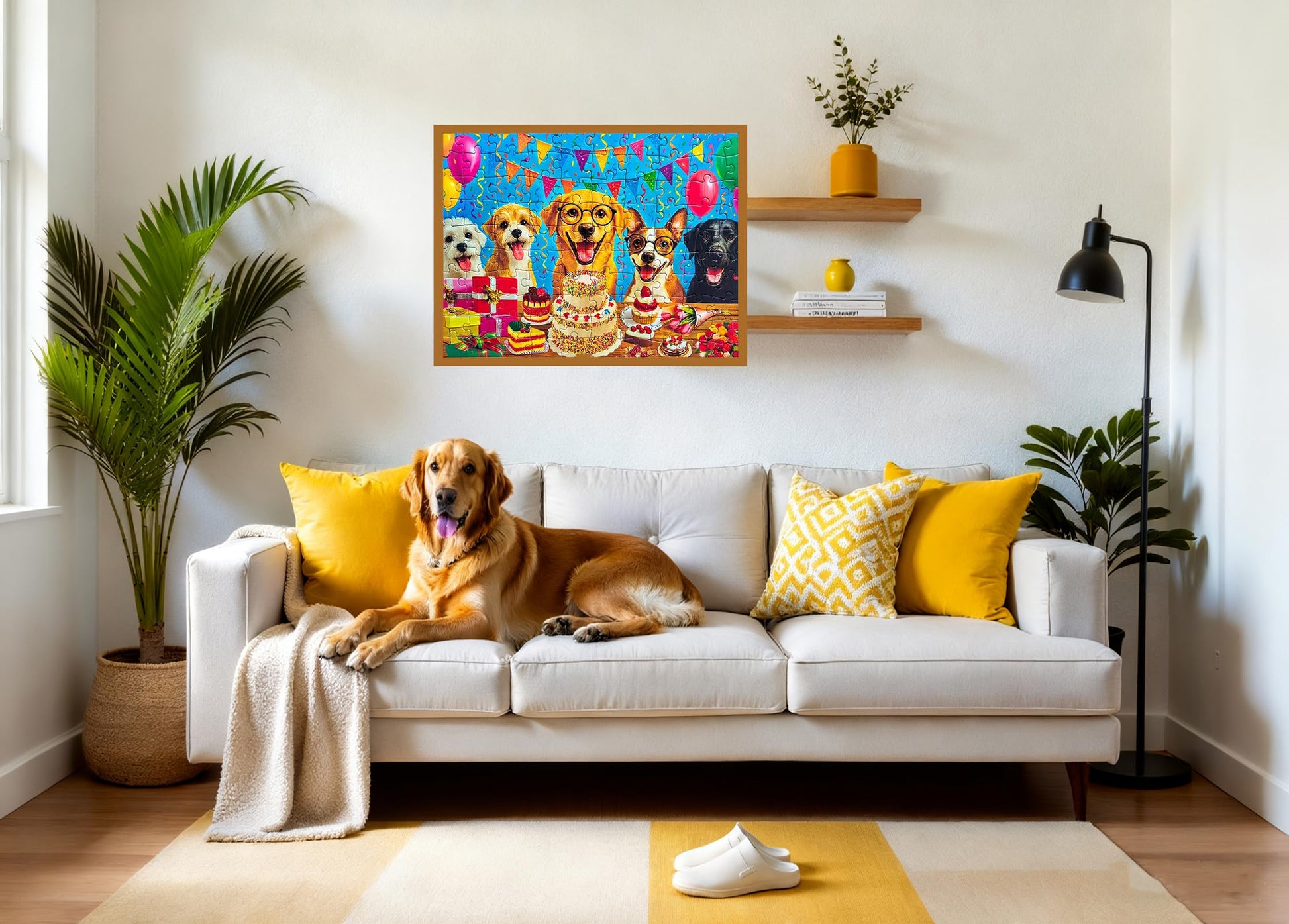 300 Piece Puzzles for Adults Large Piece - Jigsaw Puzzle for Kids 6-8 8-10 - Puppy Birthday Party