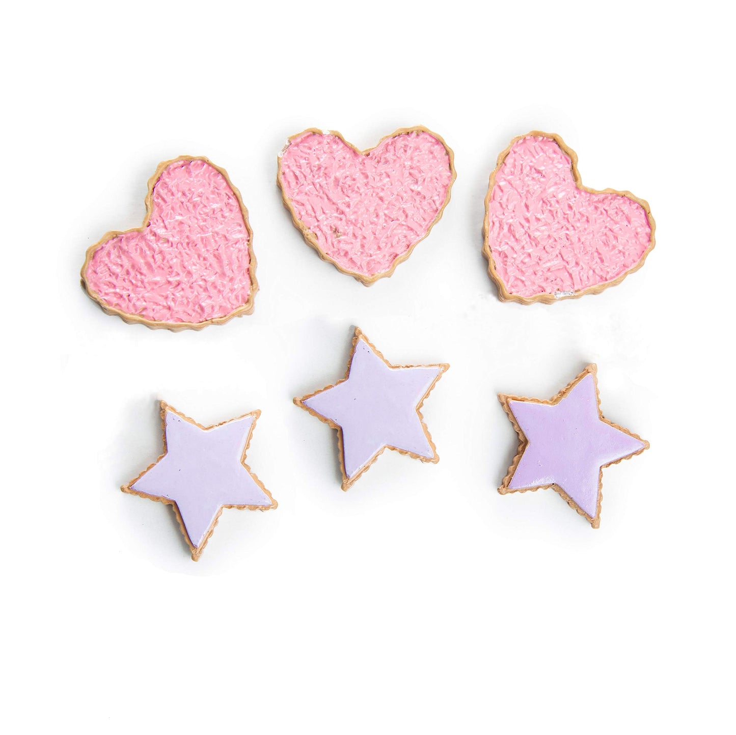 THE QUEEN'S TREASURES 18 Inch Doll Food and Accessories, Bakery Collection 6 Piece Hearts and Stars Shaped Frosted Sugar Cookies, Compatible