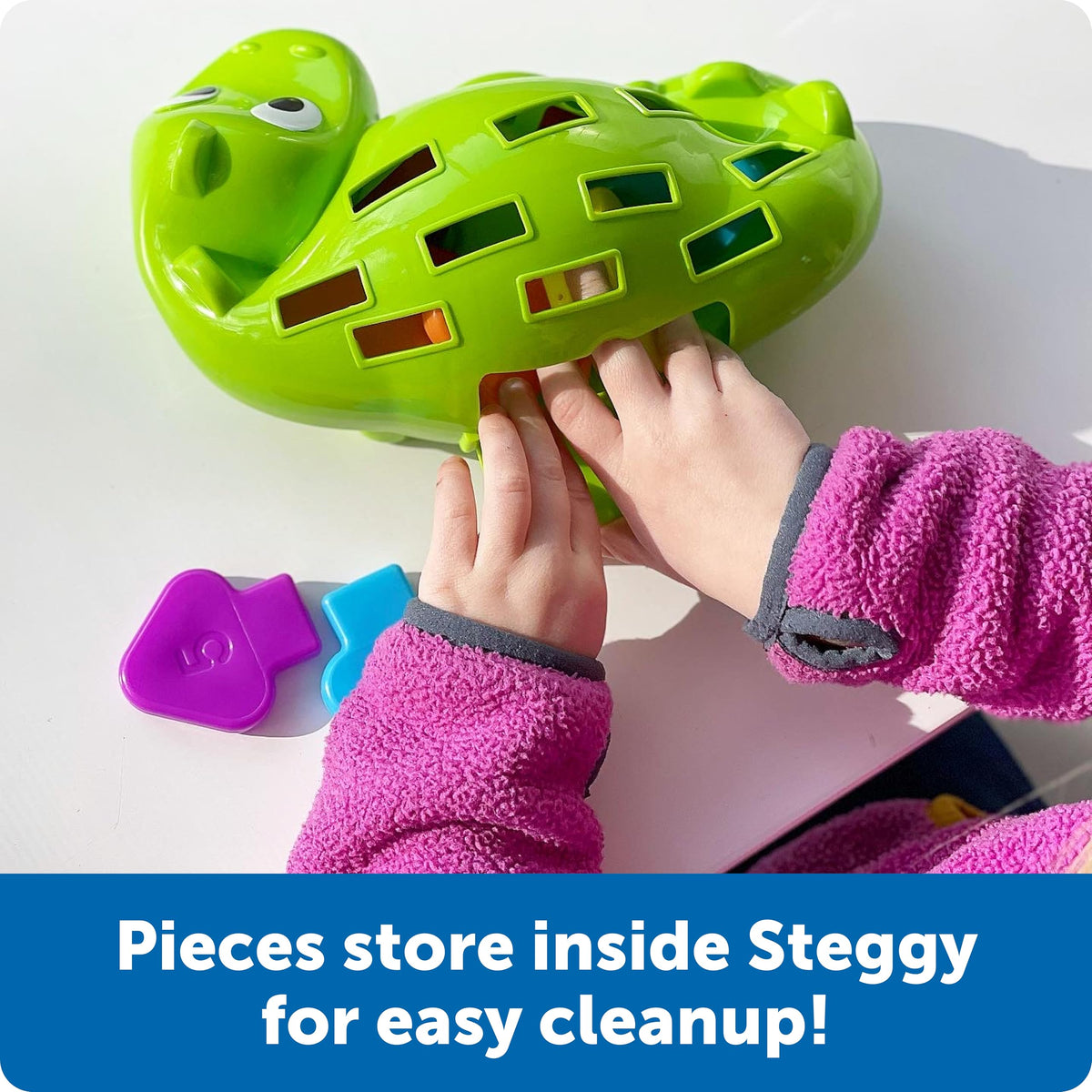 Learning Resources Steggy the Fine Motor Dino - 11 Pieces, Ages 18+ Months Toddler Learning Toys, Fine Motor and Sensory Toy, Toddler Montessori Toys,