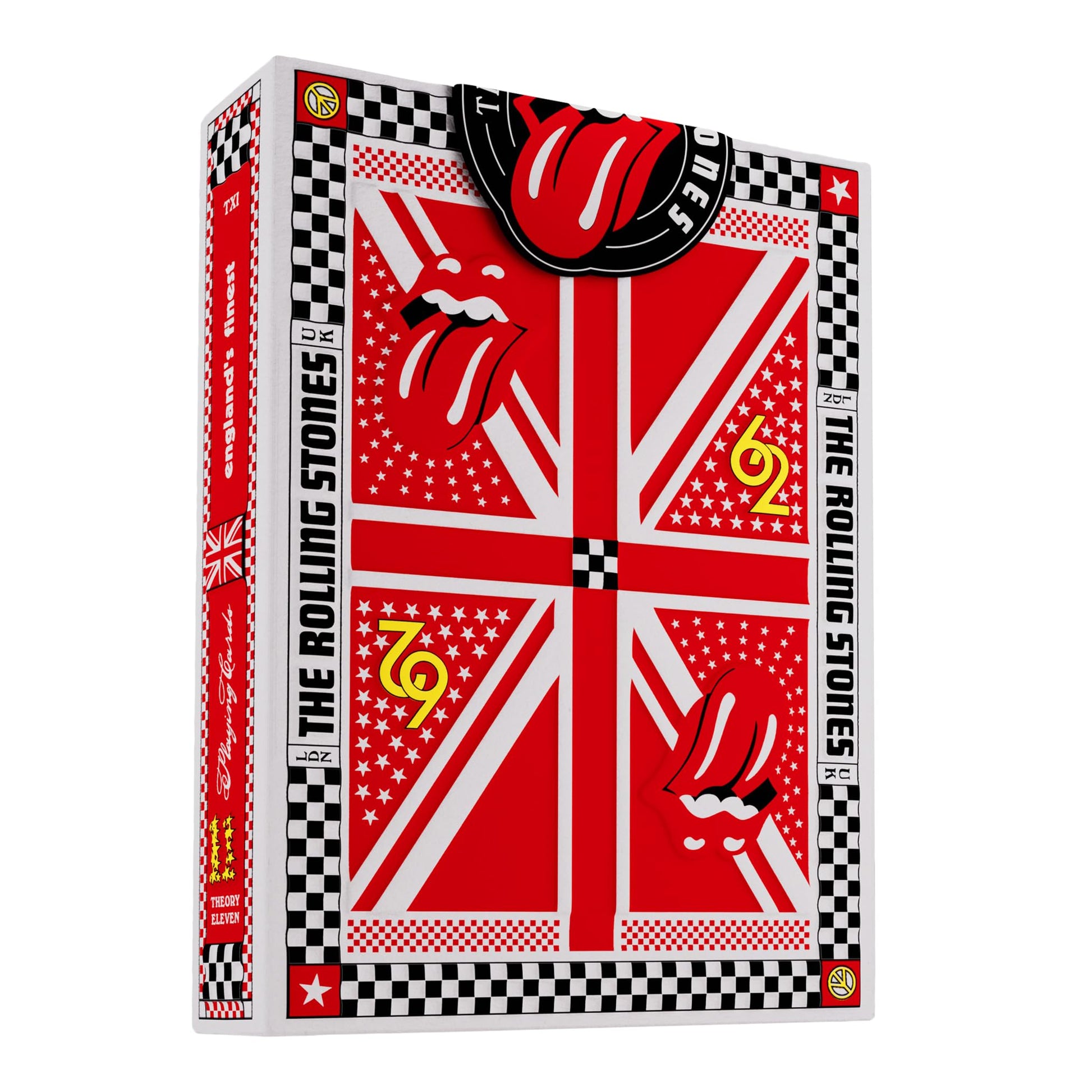 theory11 The Rolling Stones Playing Cards - Rock Music Themed Deck with Custom Aces Jokers Court Cards, Black Collector Style Poker Cards for Fans