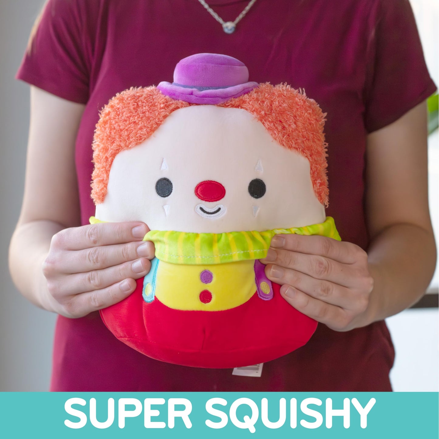 Squishmallows Original 8-Inch Bimbi The Clown - Official Jazwares Plush - Collectible Soft & Squishy Clown Stuffed Animal Toy - Add to Your Squad