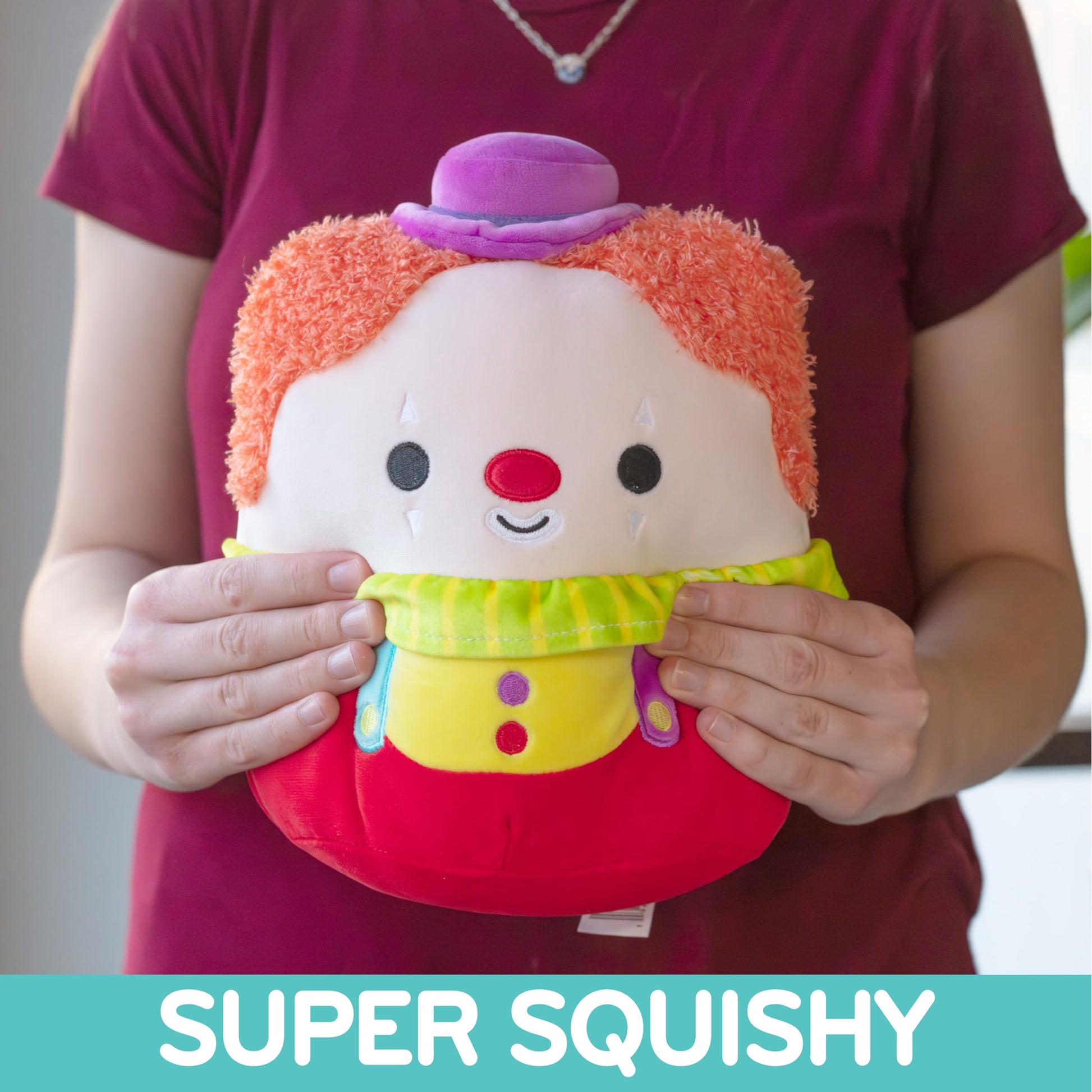 Squishmallows Original 8-Inch Bimbi The Clown - Official Jazwares Plush - Collectible Soft & Squishy Clown Stuffed Animal Toy - Add to Your Squad