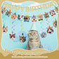Cat Happy Birthday Banner - Cat Party Decorations, Party Supplies Sign