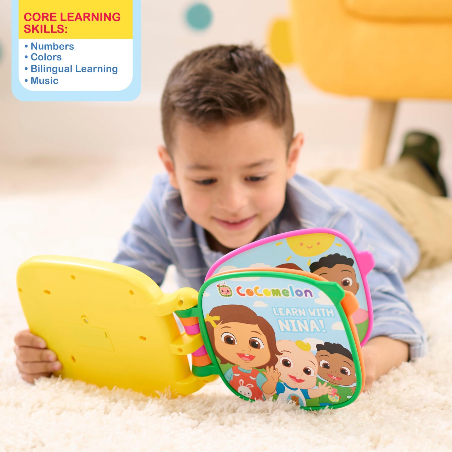 CoComelon Spanish Learning Book, 3 Interactive Modes, Over 50 Phrases and Songs, Counting, Colors, Kids Toys for Ages 18 Month by Just Play
