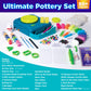 Faber-Castell Neon Glow Pottery Studio: Create Your Own Pottery Designs with USB-Powered Pottery Wheel, Air Dry Clay, Neon & Glow in The Dark Paints