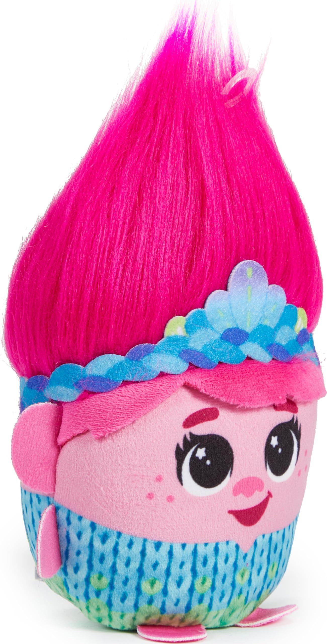Mattel DreamWorks Trolls Band Together Hairmony Mixers Queen Poppy Plush Toy with Sound, 6-inch Soft Doll Inspired by the Movie, Interactive