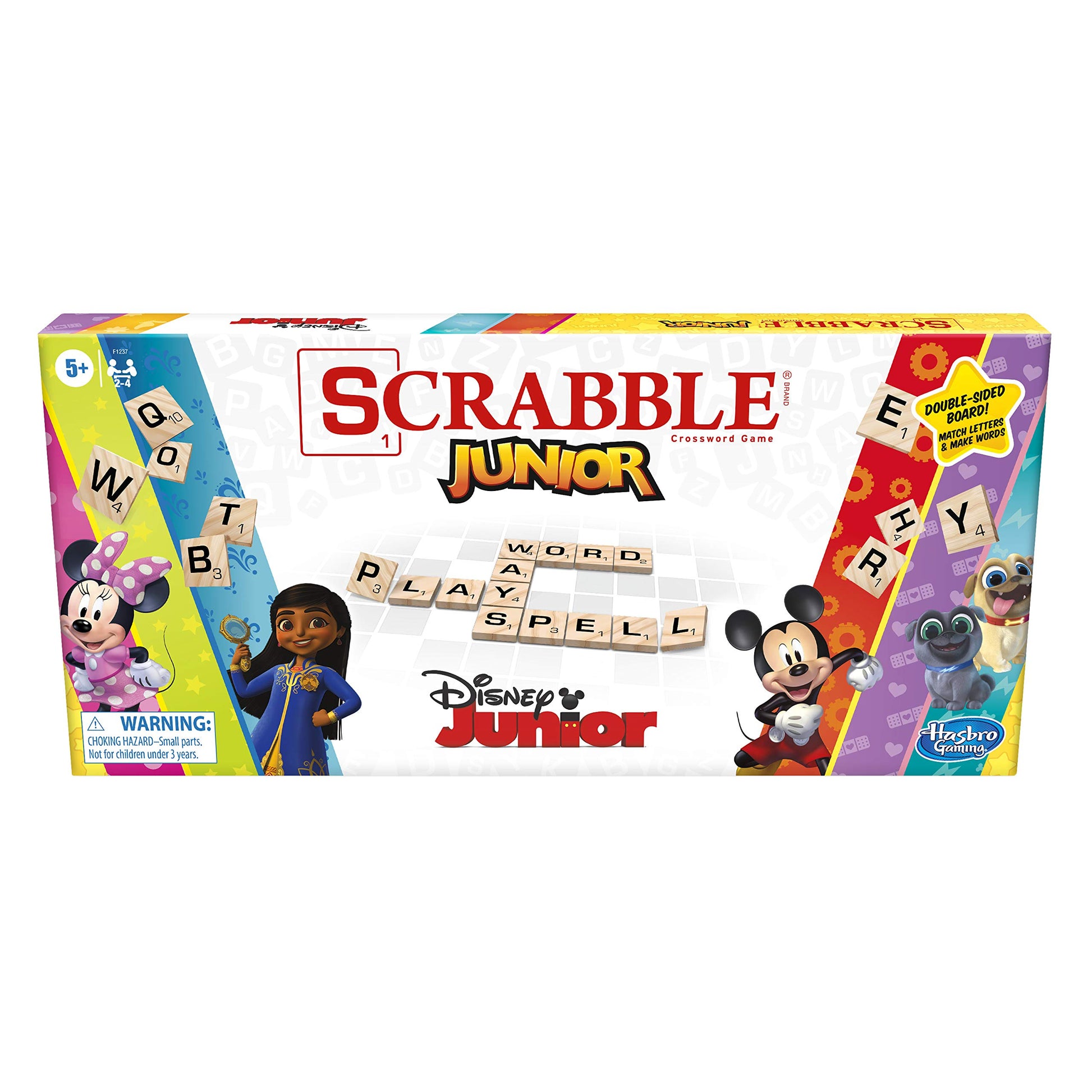 Hasbro Gaming Scrabble Junior: Disney Junior Edition Board Game for Kids | Double -Sided Game Board | Matching Word Game | Back to School Gifts | Ages