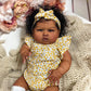 Hengluck Realistic Reborn Baby Dolls Black Girl 24 Inch Baby Soft Body Lifelike African American Newborn Baby Dolls Girl Looks Like a Real Baby Kids