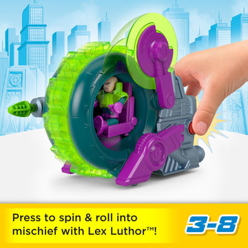 Fisher-Price Imaginext DC Super Friends Toy Lex Luthor Spinning Saw Vehicle & Figure Set for Pretend Play Kids Ages 3+ Years