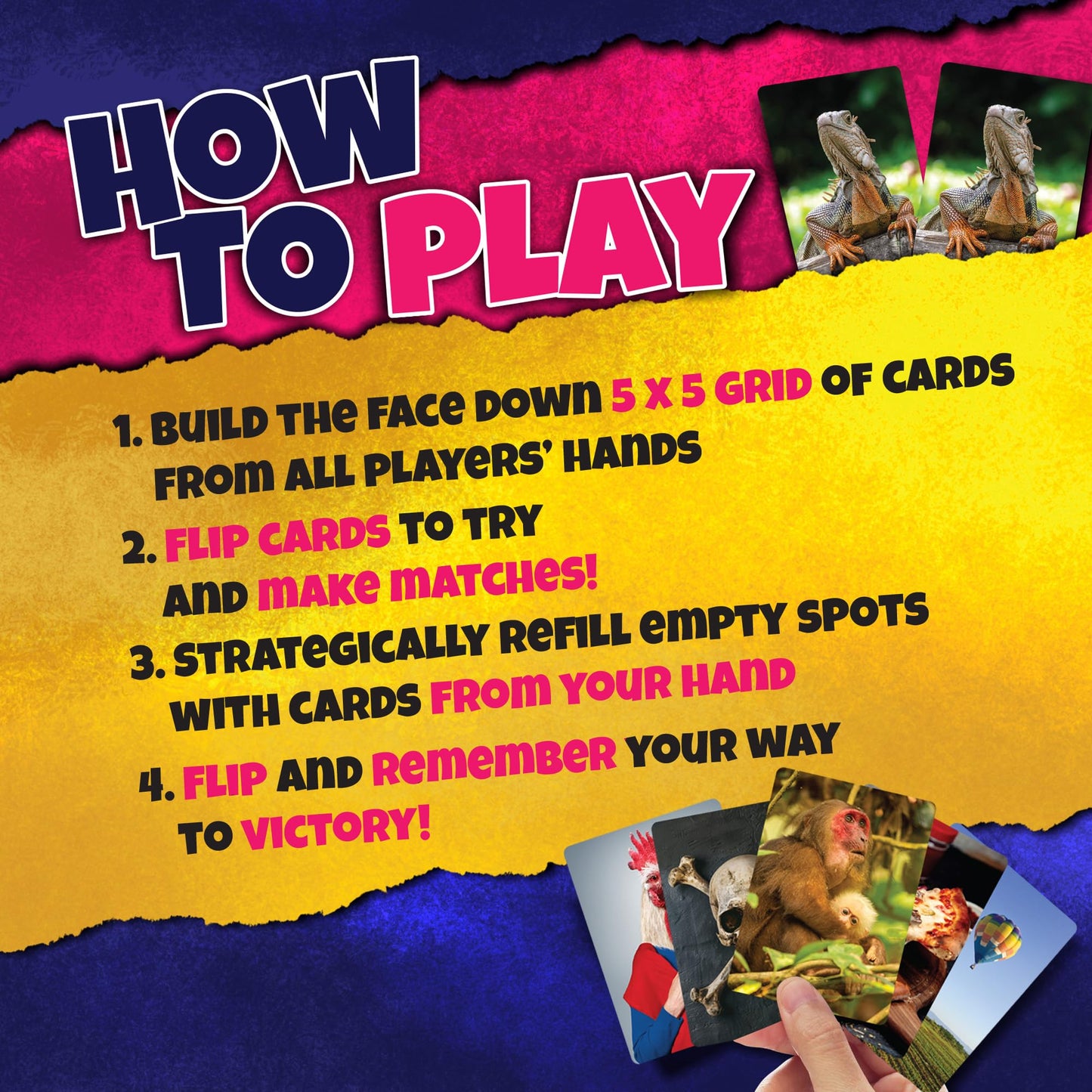 Social Memory - Strategic Twist On Classic Memory Game! Great for Grandkids, Engaging Matching Cards for Families and Kids. Perfect for 2-5 Players
