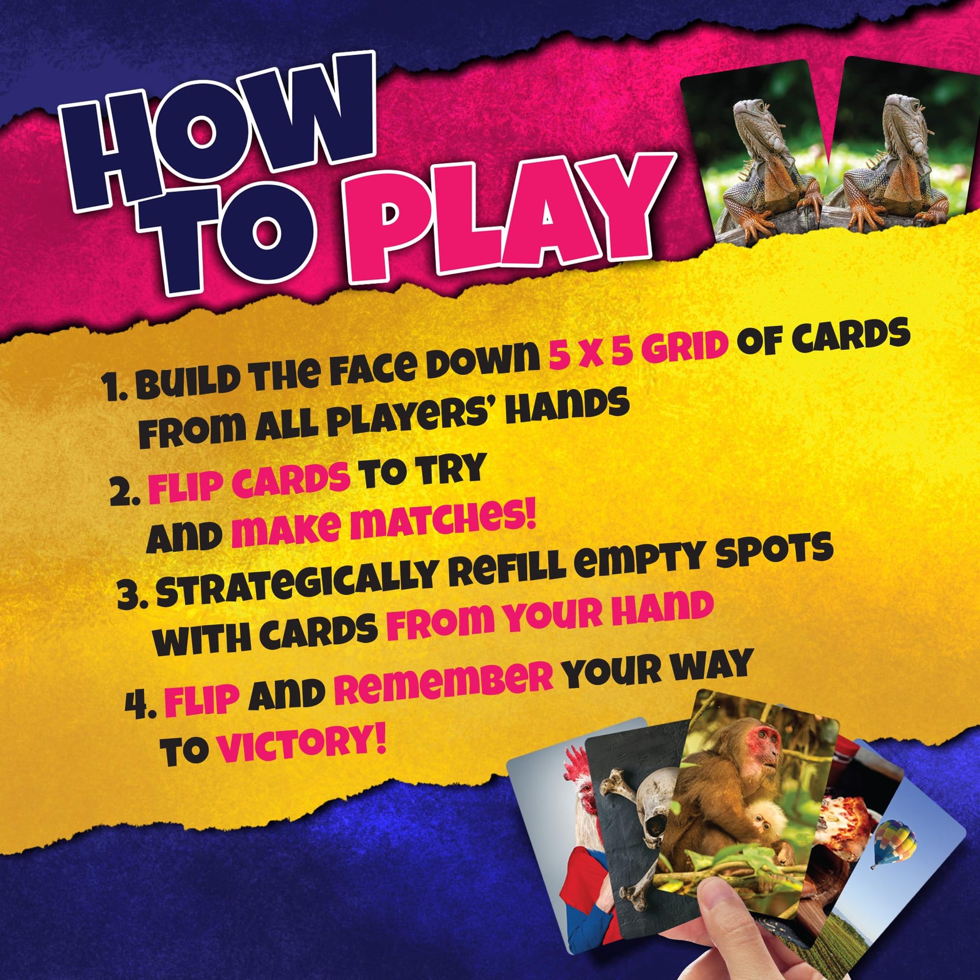 Social Memory - Strategic Twist On Classic Memory Game! Great for Grandkids, Engaging Matching Cards for Families and Kids. Perfect for 2-5 Players