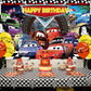 Cartoon Race Car Birthday Party Decoration,Lightning Party Photo Background 5 x 3 FT and 18 Pcs Balloon,Merch Party Backdrop Supplies