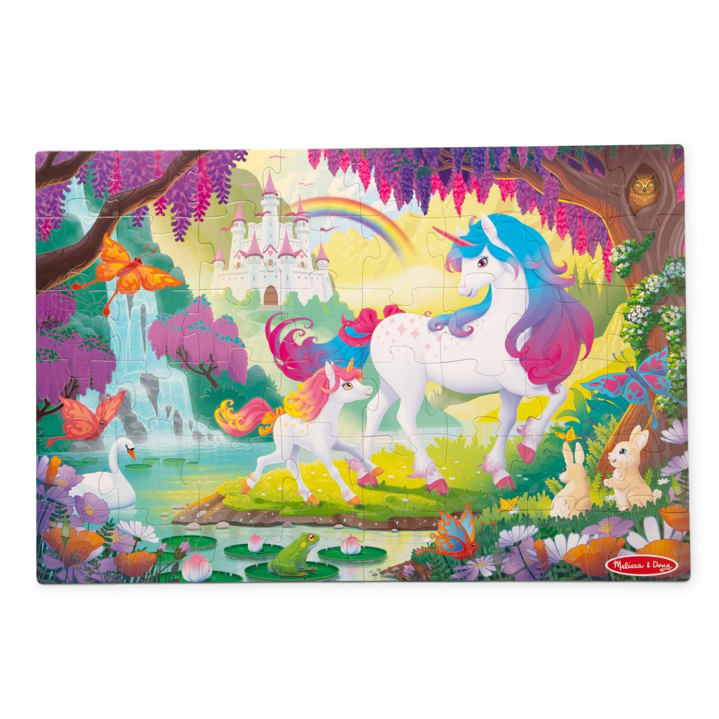 Melissa & Doug Glow-in-The-Dark Unicorn Jumbo Floor Puzzle, 48-Piece Jigsaw Puzzle with Hidden Details, Kids Puzzles for Girls & Boys Ages 4 and Up -