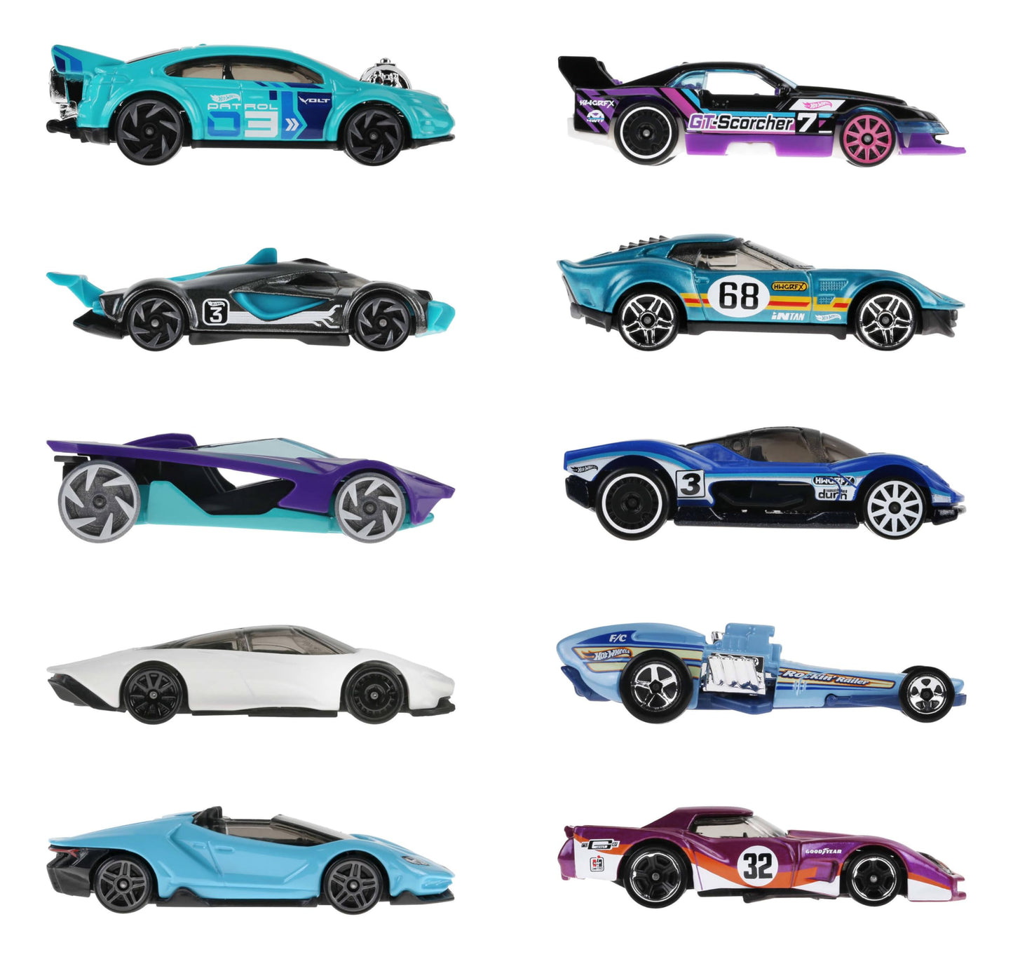 Hot Wheels 10-Pack of Toy Race Cars (Styles May Vary)