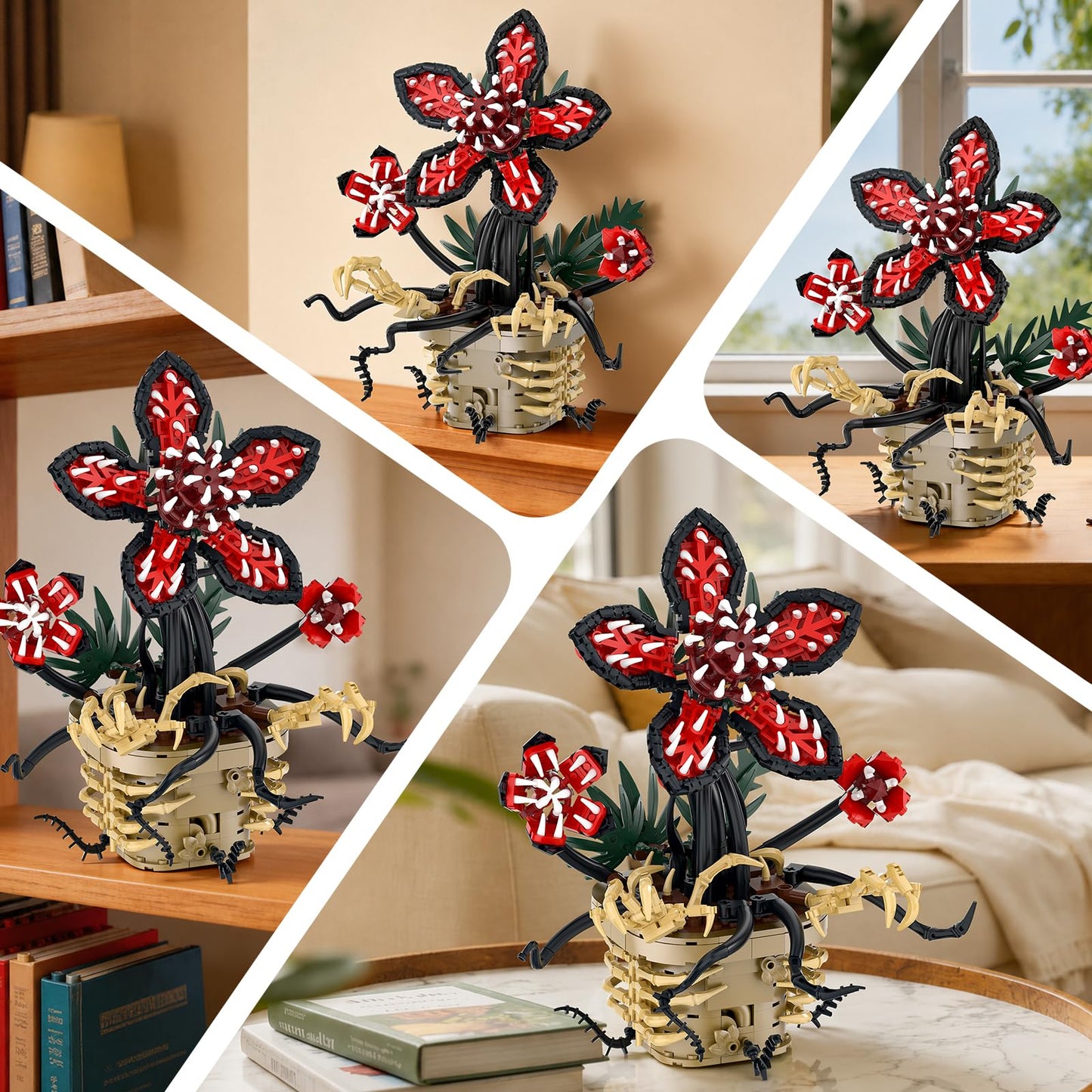 Strange Cannibal Flower Building Set, Piranha Botanical Model Kits, Creative Plant Collection Home Decor, Halloween Christmas Birthday Holiday Gift