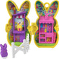 Polly Pocket x Peeps, Micro Doll & 2 Playsets with 7 Themed Accessories, Keychain Clip, Travel Toy, Partnership Compact