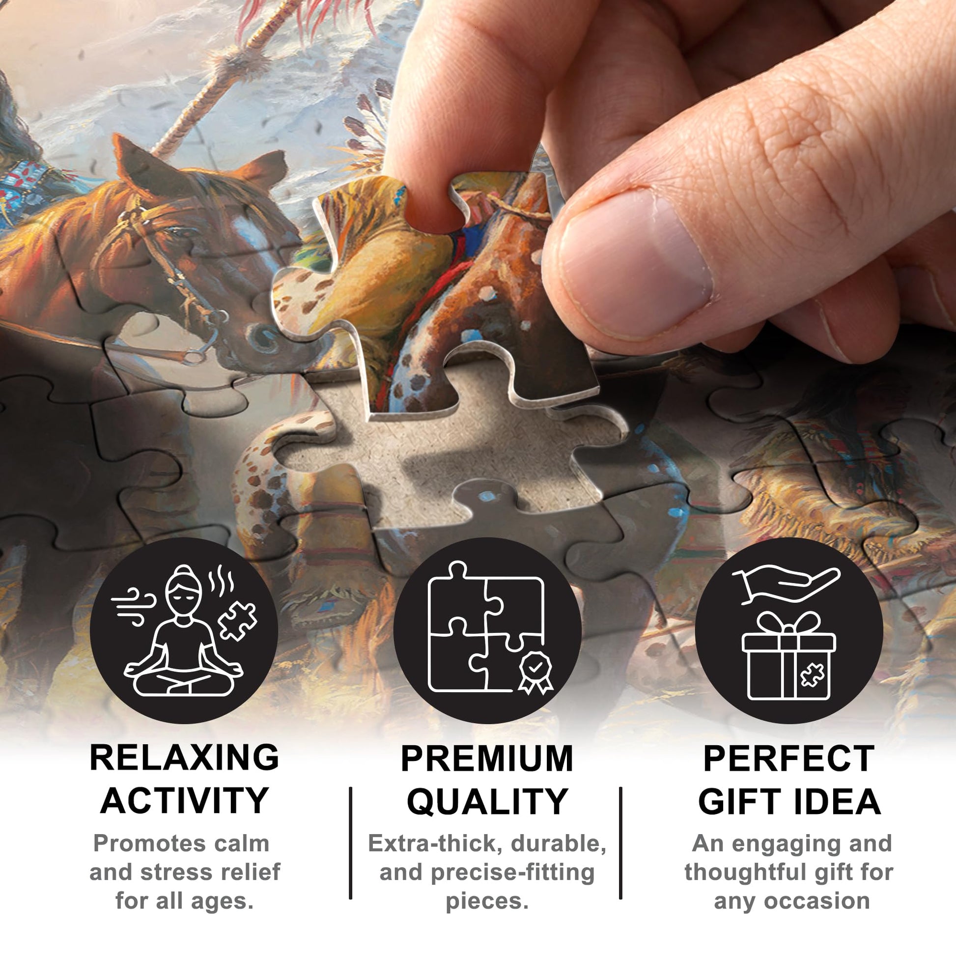 MasterPieces Tribal Spirit - Rise Above 500pc Puzzle - Jigsaw Puzzle with Vibrant Artwork and Durable Pieces - Fun Family Activity, Brain Challenge