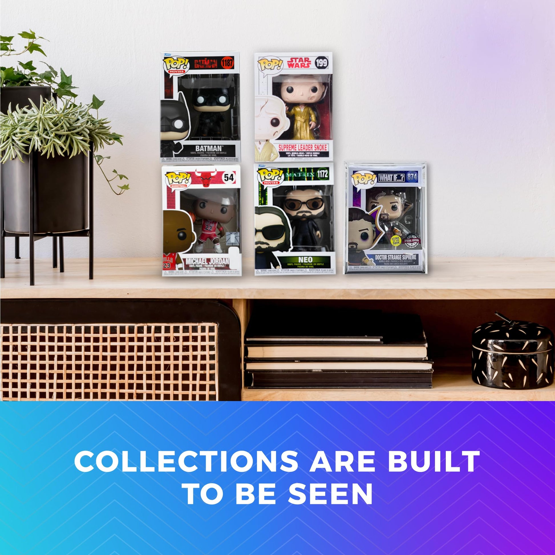 4-Pack Hard Acrylic Funko Pop Protector Display Case (4"), Stackable Display Case, Crystal Clear, 2.5mm Thick, Made in USA by Gary Plastic Packaging