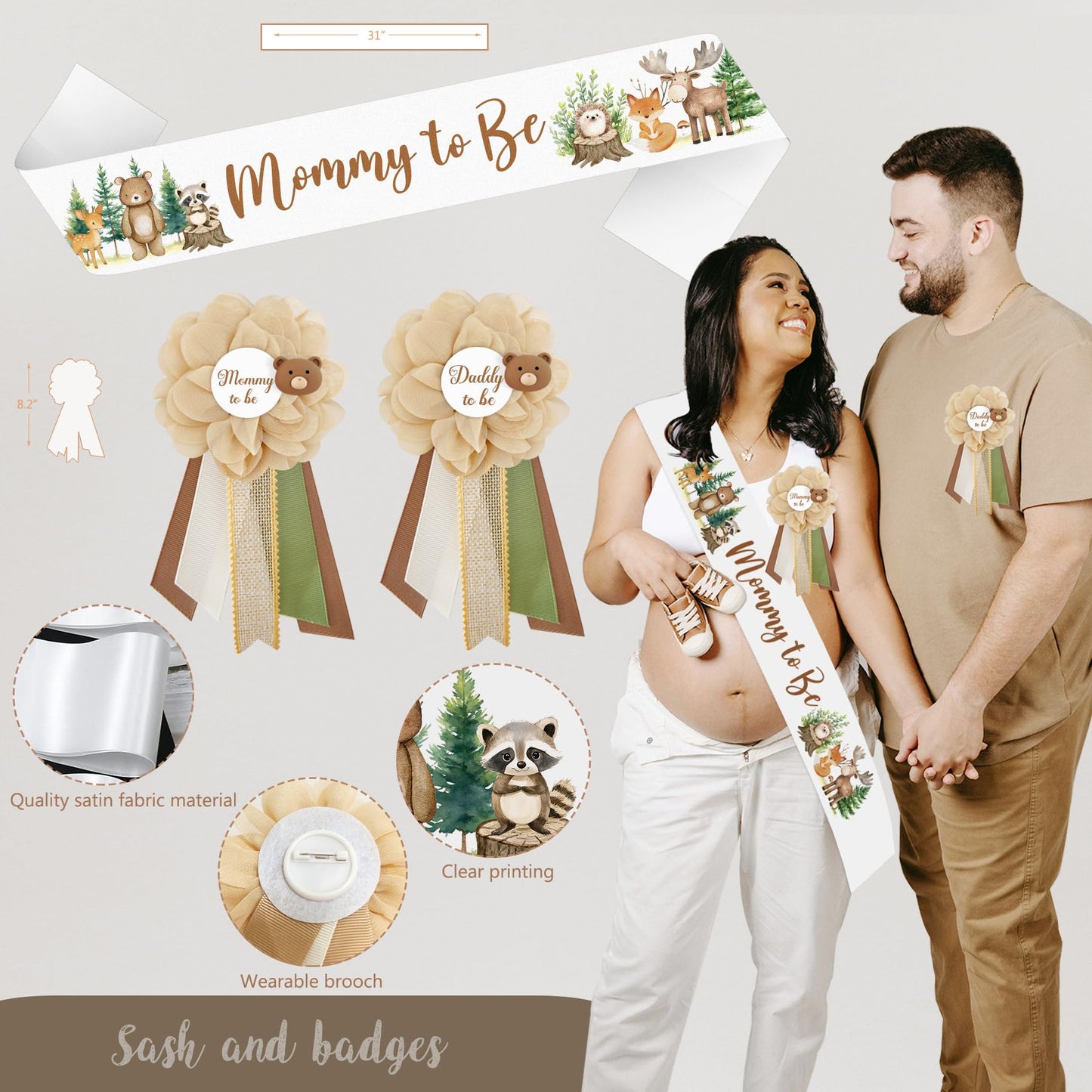 Woodland Animals Baby Shower Decoration Party Supplies, Forest Animal Neutral Gender Reveal Party Decorations, Backdrop Balloon Arch Box Mom to Be