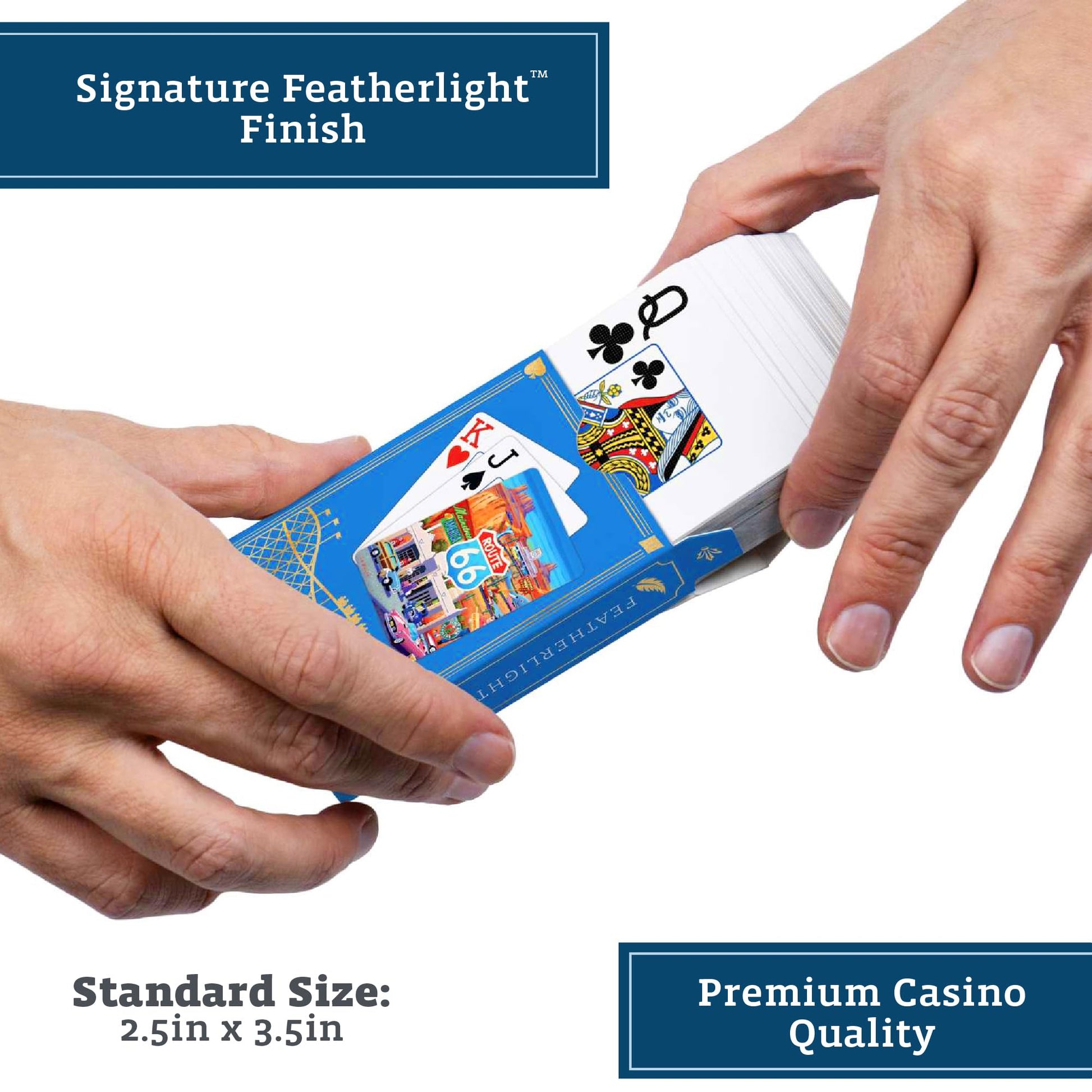 Boardwalk Puzzles Premium Featherlight Unique Playing Cards, Fun Themed Deck for Home and Travel | Route 66