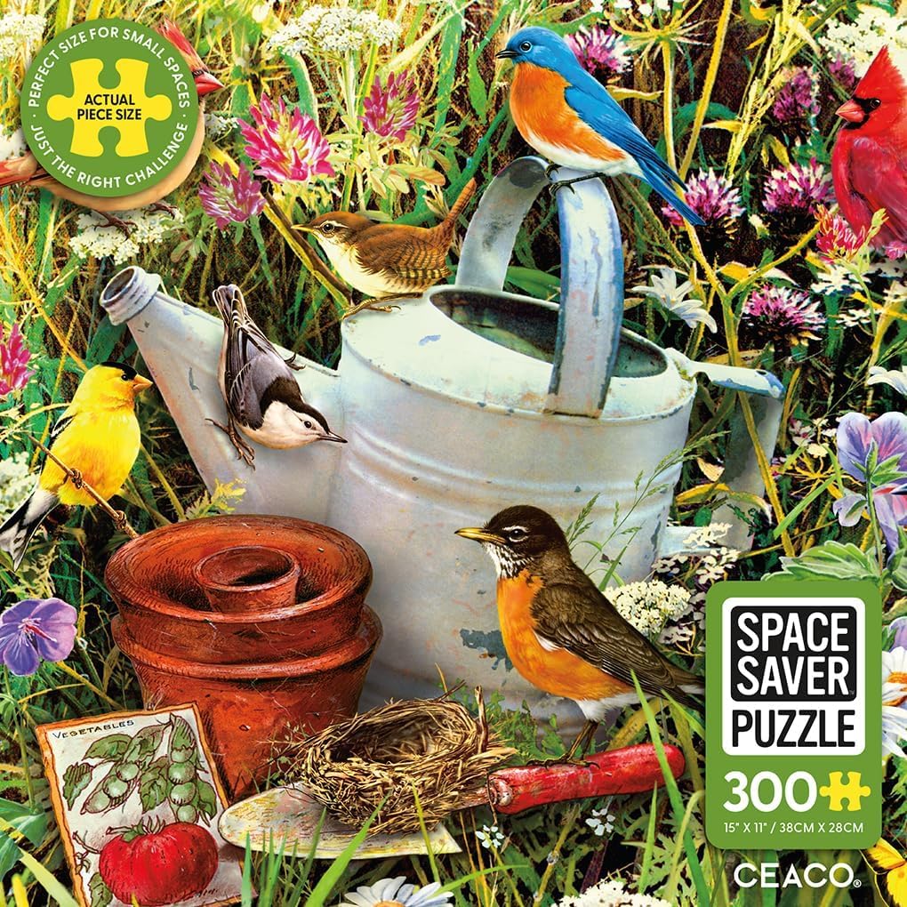 Ceaco - Garden Birds - 300 Large Piece Jigsaw Puzzle for Adults