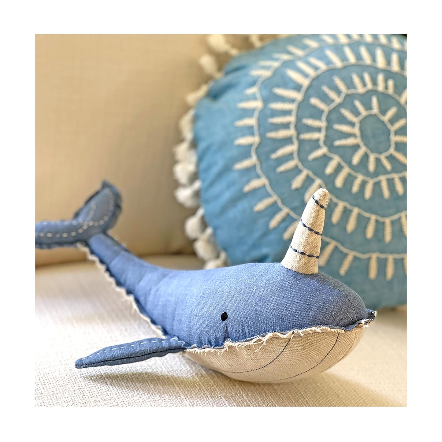 Crane Baby Toys for Boys and Girls, Comforting Plush Stuffed Animal, Narwhal