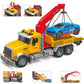 MOBIUS Toys Tow Truck - Friction-Powered Rescue Vehicle with Working Tow Hook, Lights & Sounds - Durable Push-and-Go Truck for Kids Ages 3-7