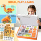 SHYMAGICRZ 74PCS Engineering Series Magnetic Tiles, Magnetic Construction Blocks - Build Excavator, Crane & Dump Truck, STEM Toys Gift Box for Ages