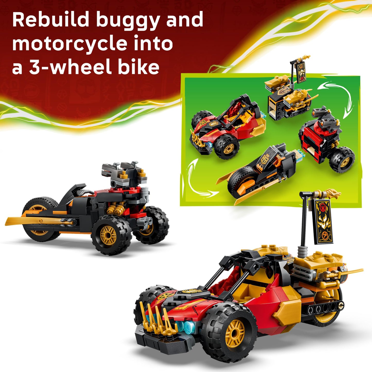 LEGO NINJAGO Kai and Cole's Combiner Vehicles 71864