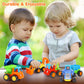 ORWINE Inertia Toy Early Educational Toddler Baby Toy Friction Powered Cars Push and Go Cars Tractor Bulldozer Dumper Cement Mixer Engineering