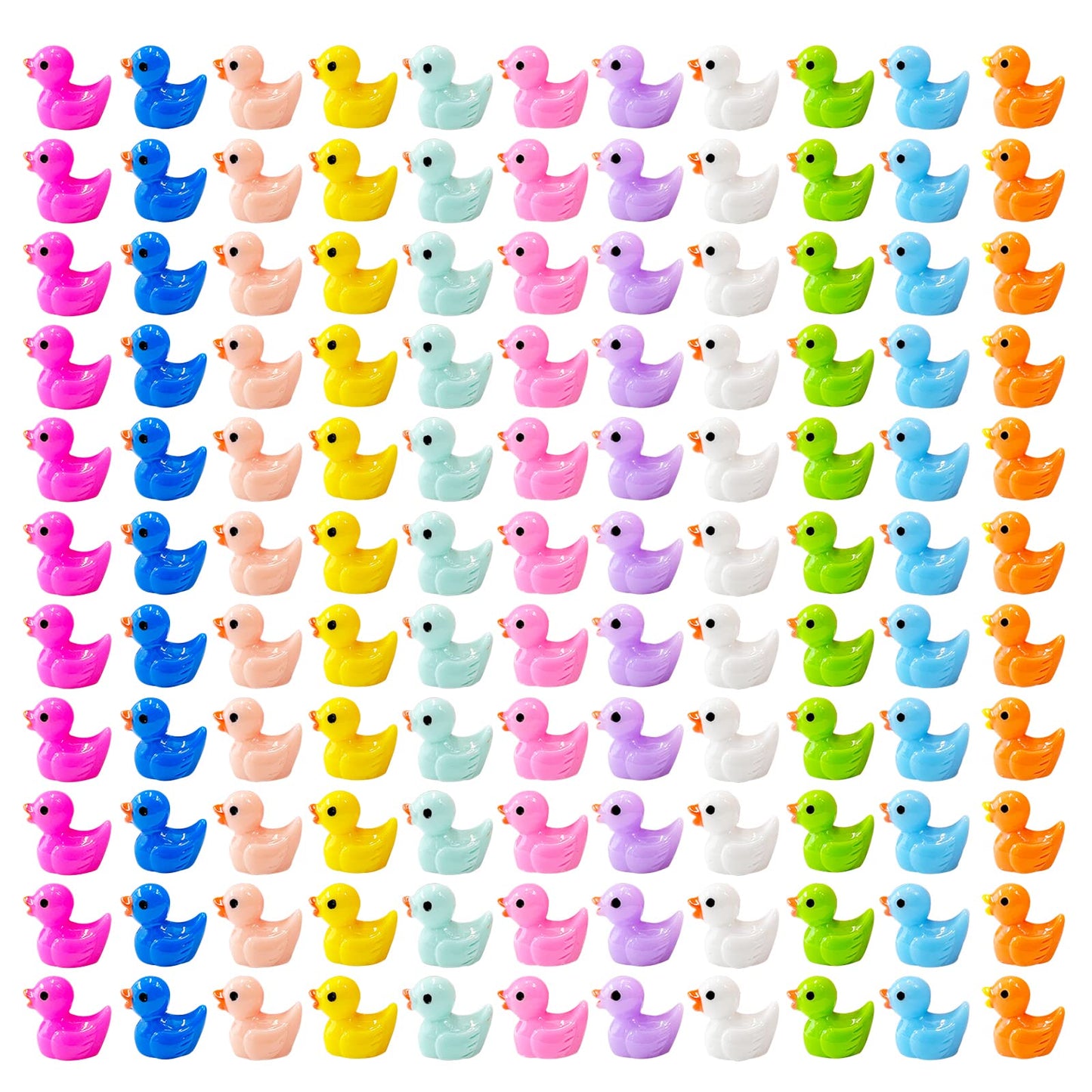WEHOO 220 Pieces Mini Resin Duck Miniature Figures Micro Fairy Garden Landscape Aquarium Hide and Seek Prank Dollhouse Ornament Potted Plants Cake