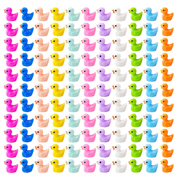 WEHOO 220 Pieces Mini Resin Duck Miniature Figures Micro Fairy Garden Landscape Aquarium Hide and Seek Prank Dollhouse Ornament Potted Plants Cake