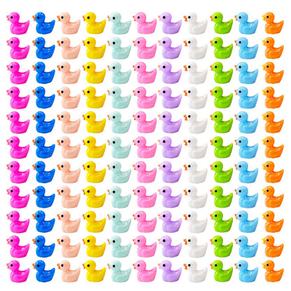 WEHOO 220 Pieces Mini Resin Duck Miniature Figures Micro Fairy Garden Landscape Aquarium Hide and Seek Prank Dollhouse Ornament Potted Plants Cake