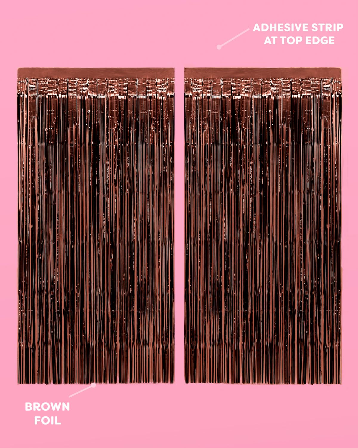 xo, Fetti 2pk Brown Party Curtain | Espresso Martini Fringe Birthday Decor