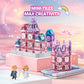 Magnetic Tiles Princess Toys, Princess Castle Travel Magnetic Blocks with Metal Box & 2 Dolls, Mini Magnet Tiles for Girls Pretend Play, Magnet STEM