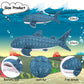 Tiny Heart Giant Whale Shark Plush Toy Soft Realistic Marine Animal Stuffed Doll Cute Big Fish Plush Pillow for Kids Boys Girls Birthday Home Bedroom