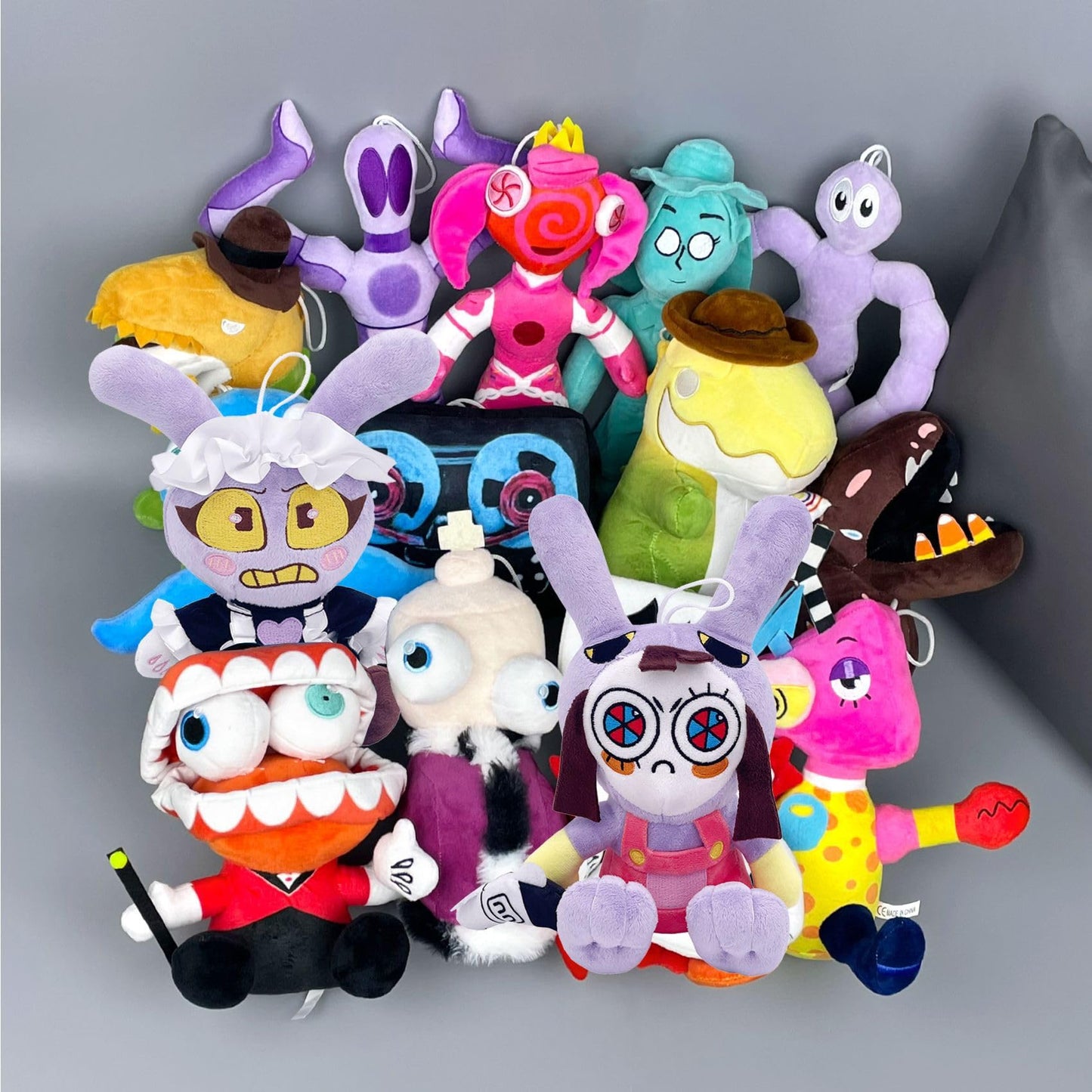Lithosync Dark Digital Circus Bunny Plush Toy, Purple Rabbit Stuffed Animal Figure, Soft Collectible Plush Doll Gift for Fans and Gamers