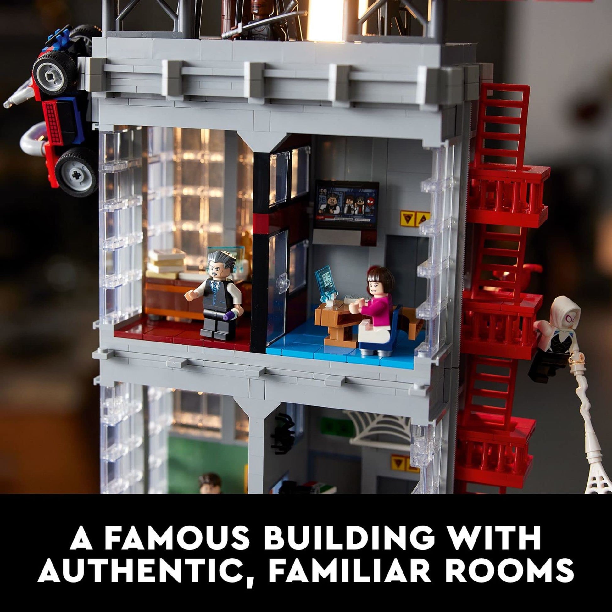 LEGO Marvel Spider-Man Daily Bugle Newspaper Office 76178 Building Set - Featuring 25 Spider-Verse Minifigures Including Peter Parker, Venom, and